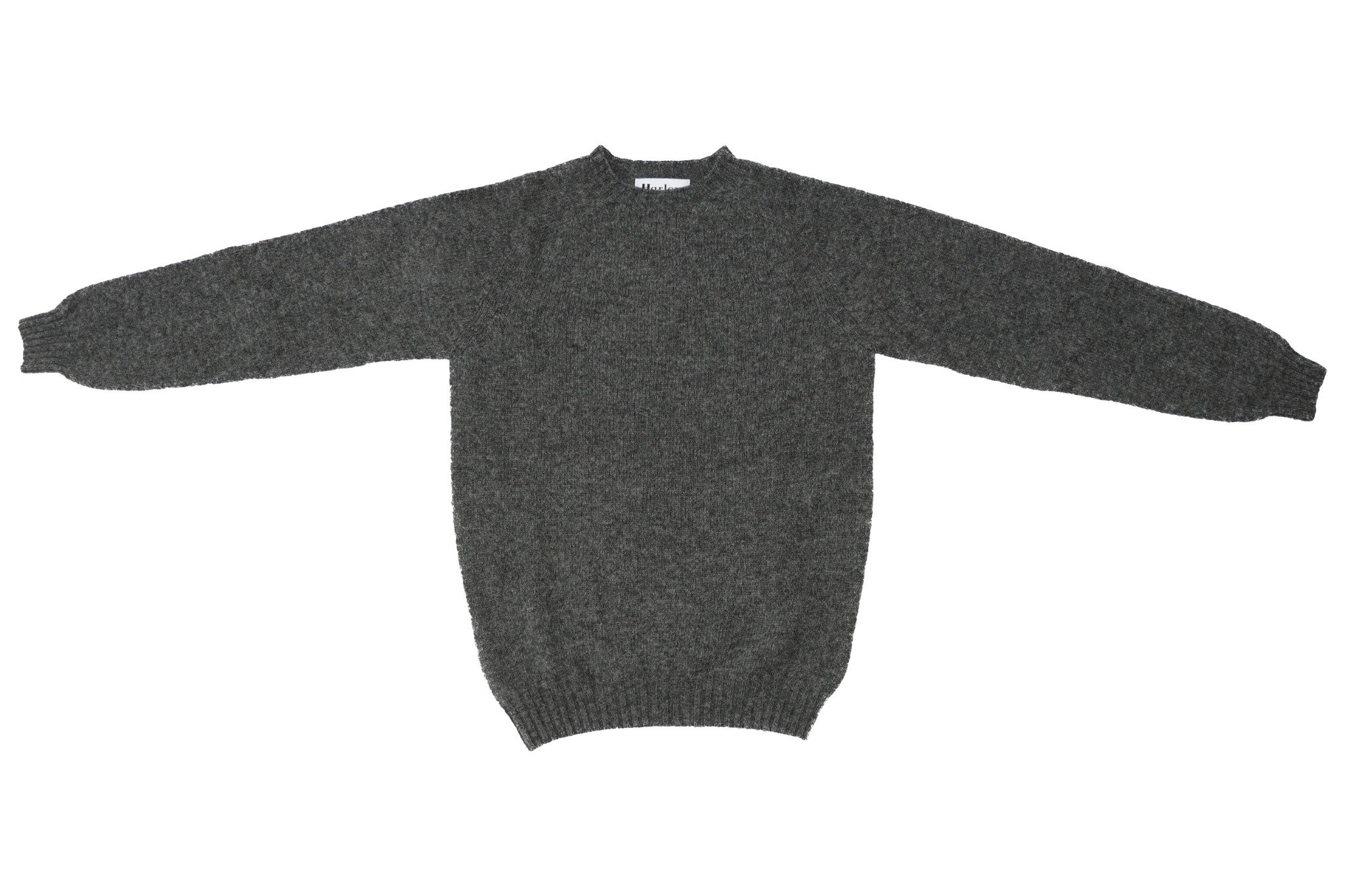 Harley of Scotland Seam Free Merino Wool / Cashmere Blend Sweater Dark Grey