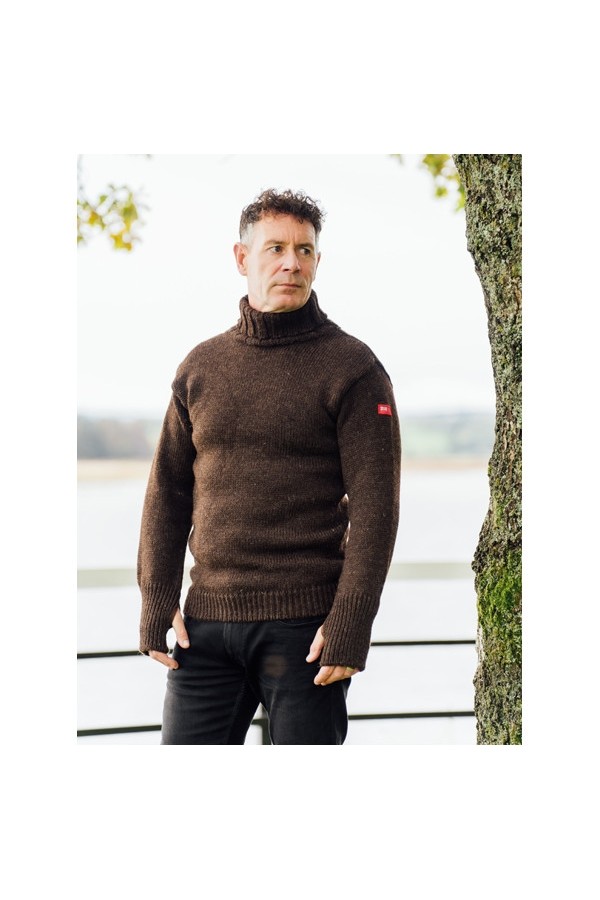 Grampian Undyed Wool Sweater - Black Welsh