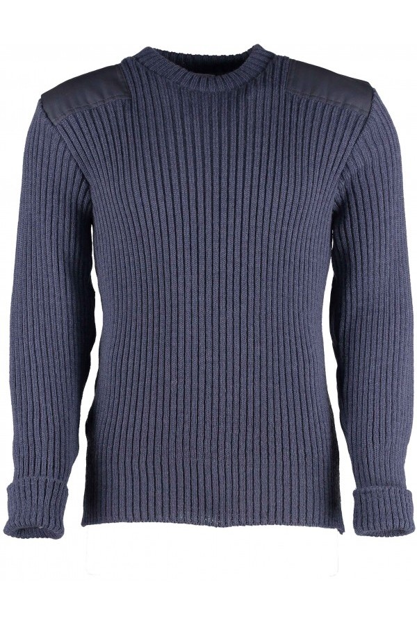 York Woolly Pully Crew Neck Wool Sweater, Blue Grey