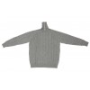 Merino Wool Cable Knit Turtleneck Mid Gray