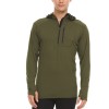 Micro Weight Men's Wool 1/4 Zip Sun Hoodie Woolverino Oliver Drab