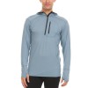 Micro Weight Men's Wool 1/4 Zip Sun Hoodie Woolverino Slate Blue