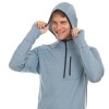 Micro Weight Men's Wool 1/4 Zip Sun Hoodie Woolverino Slate Blue