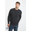 Glenamoy Aran Fisherman Raglan Crew - Black