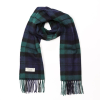 John Hanly Irish Wool Scarf Short Black Watch Tartan 12 x 60”
