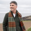 John Hanly Irish Wool Scarf Short Autumnal Mix Check 12 x 60”
