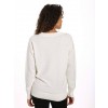 Zainuno Moizni Women's 100% Cashmere Deep V-Neck Sweater Cream