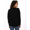 Zainuno Moizni Women's 100% Cashmere Deep V-Neck Sweater Black