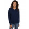 Zainuno Moizni Women's 100% Cashmere Deep V-Neck Sweater Black