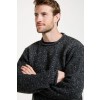 Raheen Tweed Roll Neck Mens Sweater - Grey