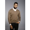 Merino Wool Sport V-Neck - Grey Seppia