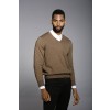 Merino Wool Sport V-Neck - Grey Seppia