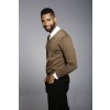 Merino Wool Sport V-Neck - Grey Seppia