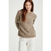 Brackloon Tweed Roll Neck Ladies Sweater - Light Honey