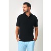 Merino Wool Short Sleeve Polo - Black