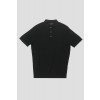 Merino Wool Short Sleeve Polo - Black