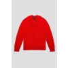 Merino Wool Full Zip Hoodie Sweater - Red