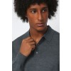 Merino Wool Sport Long Sleeve Polo Shirt - Anthracite