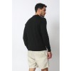 Merino Wool Sport Long Sleeve Polo Shirt - Black