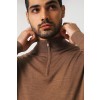 Merino Wool Quarter Zip Sweater - Camel
