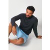 Merino Wool Quarter Zip Sweater - Charcoal