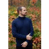 Quarter Zip 100% Baby Alpaca Sweater: Navy Blue