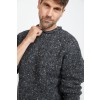 Raheen Tweed Roll Neck Mens Sweater - Grey