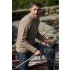 Raheen Tweed Roll Neck Mens Aran Merino Wool Sweater - Oat