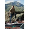 Raheen Tweed Roll Neck Mens Aran Merino Wool Sweater - Oat