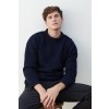 Raheen Tweed Roll Neck Mens Sweater - Navy