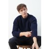 Raheen Tweed Roll Neck Mens Sweater - Navy