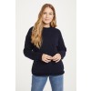 Brackloon Tweed Roll Neck Ladies Sweater - Navy