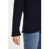 Brackloon Tweed Roll Neck Ladies Sweater - Navy