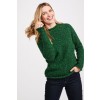 Brackloon Tweed Roll Neck Ladies Sweater - Bright Green