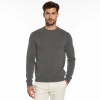 Harley of Scotland Seam Free 100% Pure New Wool Sweater Dark Grey