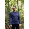 York V-Neck British Wool Sweater, Blue Grey