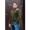York Woolly Pully Crew Neck With Patches, Olive