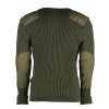 York Woolly Pully Vee Neck Sweater With Patches, Olive